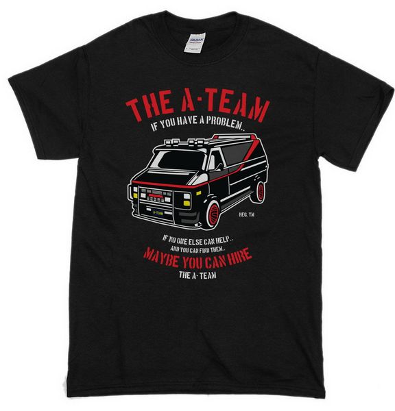 

the a-team van men's funny t-shirts 80's tv programme t-shirt show mr-t summer o-neck tee shirt