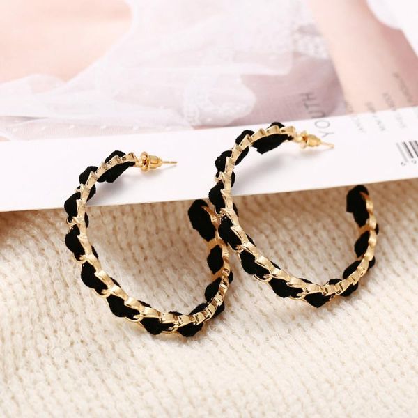 

hoop & huggie trendy black gold earrings for women 2021 design circle round earring fashion statement jewelry women's gift, Golden;silver