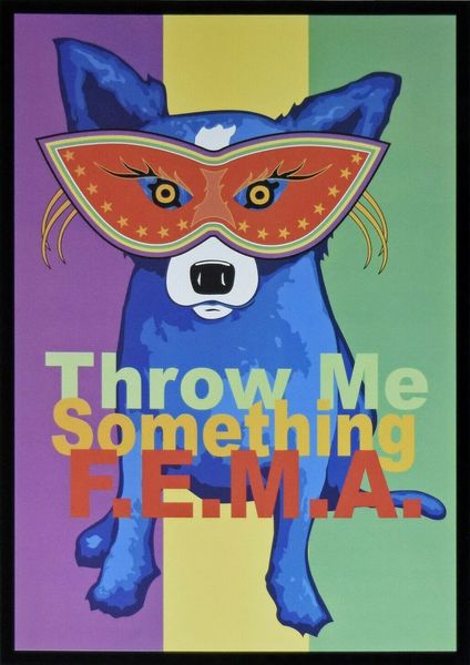 

george rodrigue blue dog throw me something fema home decoration oil painting on canvas wall art canvas pictures 200912