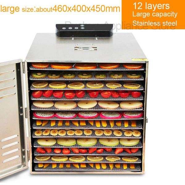 

dehydrators 12 trays dehydrator pet snacks dehydration dryer fruit vegetable meat drying machine stainless steel 220v 110v eu us