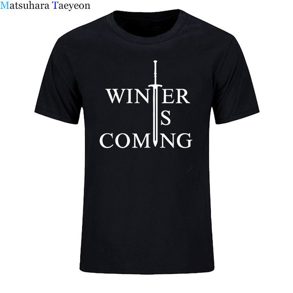 

game of thrones winter is coming letter printed men's t-shirt t shirt for men 2018 new cotton casual tee clothing
