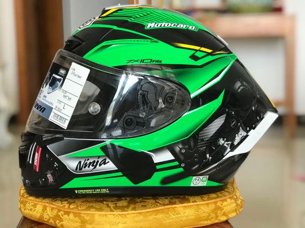 

full face motorcycle helmet x14 zx-10rr green helmet riding motocross racing motobike