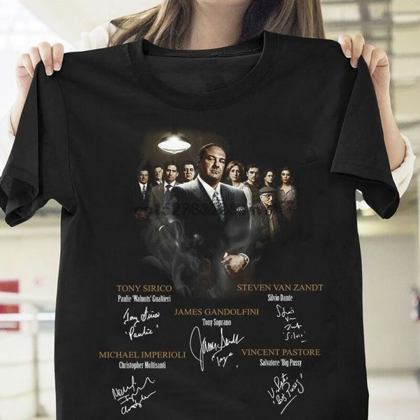 

the sopranos tv series characters signature t shirt black cotton men s-6xl