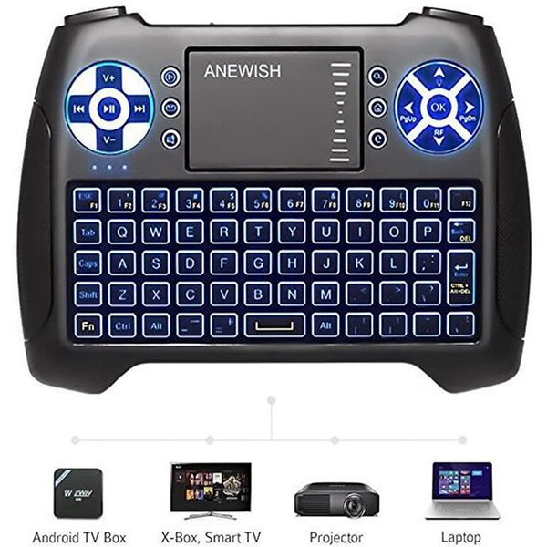 

2,4 мини беспроводная клавиатура с presspad mouse combo, rechargable handheld remote для google android tv box, ps3, доп