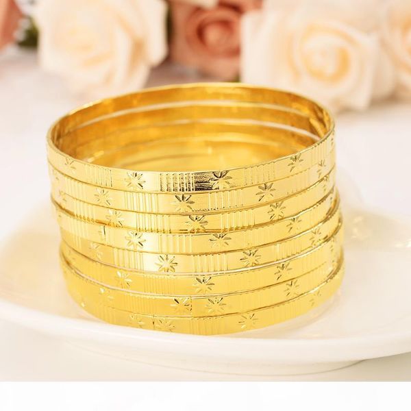 

68mm gold dubai india ethiopian bangle for women men bracelet party jewelry african arab accessories wedding party gifts, Golden;silver