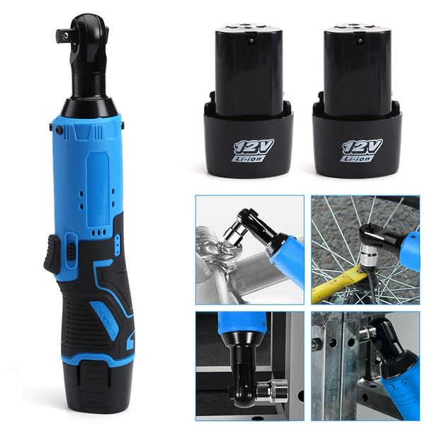 

3/8 «» 12 электрический cordless ratchet угловая ключ инструмент 2x литий-ионная аккумуляторная батарея