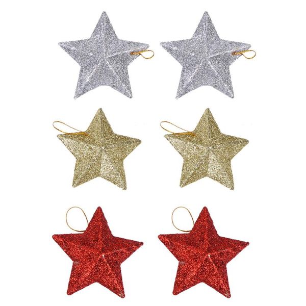 

18pcs pendant fashion reusable shiny beautiful star hanging decor pentagram for chrisrmas decor christmas tree home