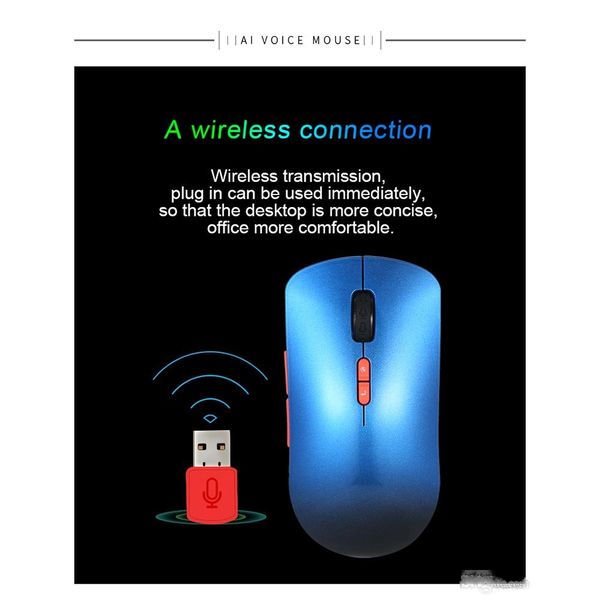 

selling 2.4g wireless mouse 1200dpi smart voice mouse english speech translate/type/search mice for windows7/8/10 computer lapoffice