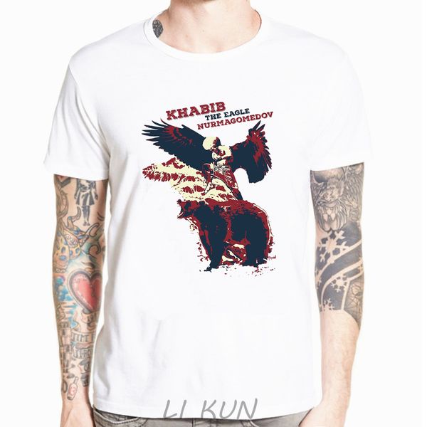 

cool khabib nurmagomedov t shirt men casual tee short sleeved o-neck shirts creative tshirts russia hero t-shirt