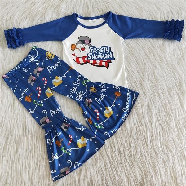 

new design toddler baby girls designer clothes fall winter outfits girls boutique bell bottom outfit christmas children clothing 0926, White