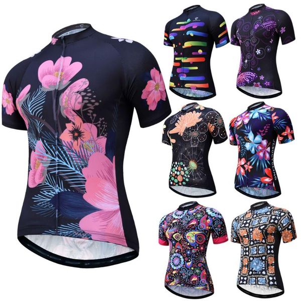 

racing jackets cycling jersey women breathable short sleeve mtb pro team sublimated printing bicycle clothing wear, Black;red