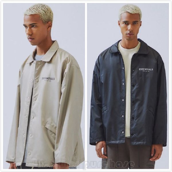 

trendy fog fear of god essentials multi-line 3m reflective coach jacket new trendy nylon jacket, White;black