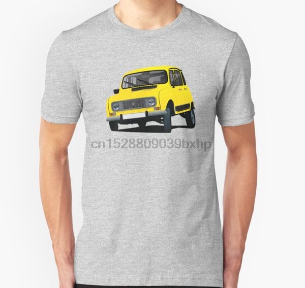 

men short sleeve tshirt renault 4 illustration yellow t shirt women t-shirt