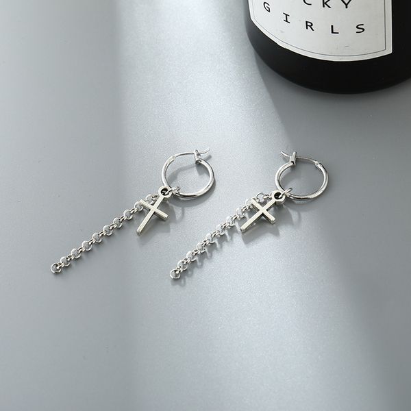 

2020 продажа оловянного сплава хооп серьги новый личность joker hiphop крест серьги eardrop уха клип без pierced женщина hiphop, Golden;silver