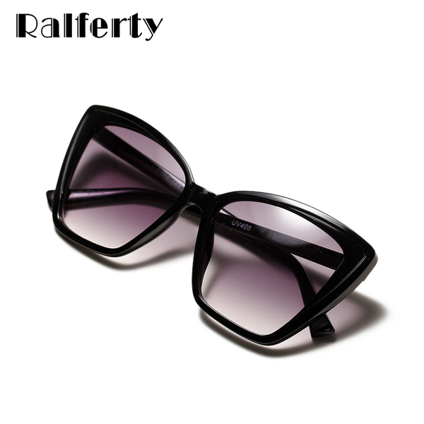 

ralferty women sunglasses ladies vintage brand designer 2020 cat eye glasses woman female sunglases oculos, White;black