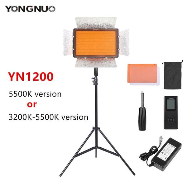 

yongnuo yn1200 pro led video fill light 3200-5500k adjustable color temprature studio lamp with tripod for makeup vlog tiktok