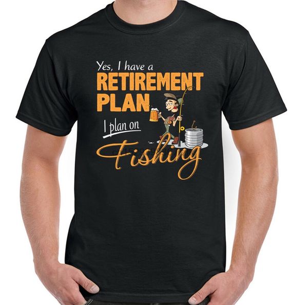 

fishing t-shirt retirement plan mens funny angling fisherman angler fish sea rod