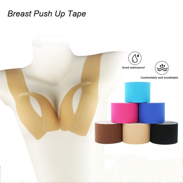 

women invisible breast lifter shape bra adhesive body boob tape nipple chest breast lift tape push up stickers covers intimates, Black;gray