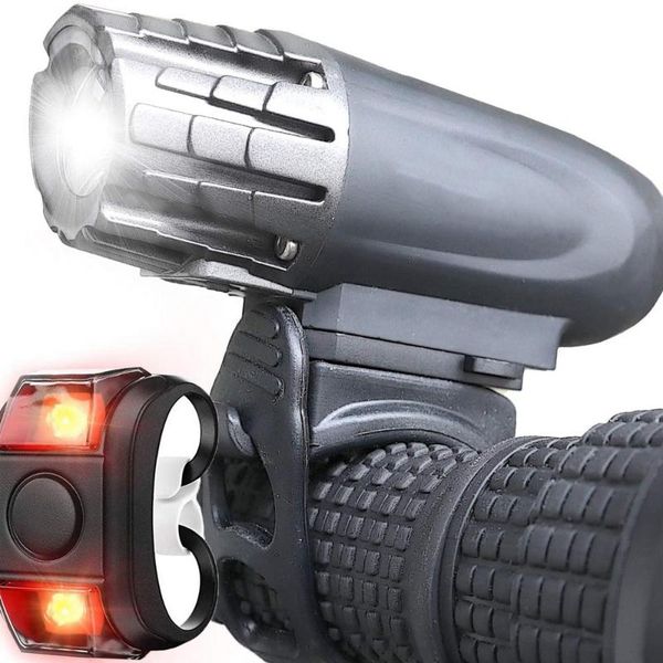 

headlamps bicycle headligh usb rechargeable led lights front headlight taillight waterproof warning 6