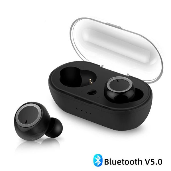 

3d stereo bluetooth earphone portable headset wireless touc with charging box sports earphone car