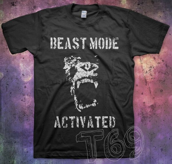 

t-shirt shirt beast mode gym gym workout weights body building