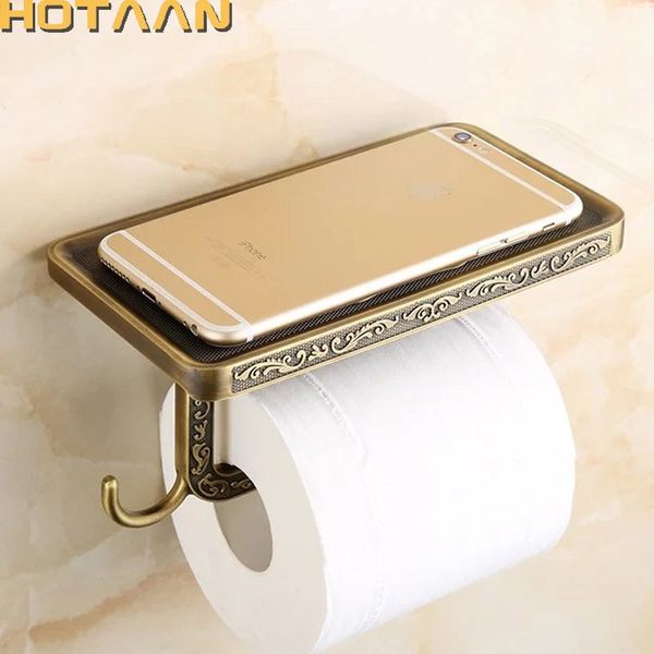 

antique brass toilet paper holder bathroom mobile holder toilet tssue paper roll holder bathroom storage rrack accessory yt-1492 t200107