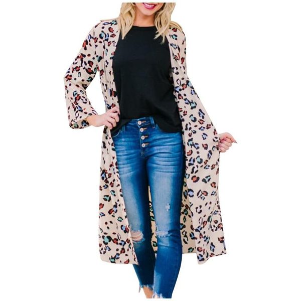 

women's jackets women coat womens fashion jacket spring open front leopard long sleeve lightweight cardigan, Black;brown