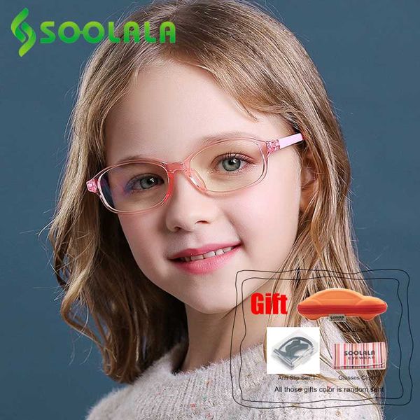 

sunglasses soolala 2pcs square anti blue light glasses kids silicone optical frame boys girls computer eyeglasses radiation, White;black