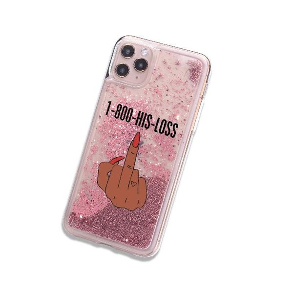 

make money cash black head girls sparkle liquid glitter phone case fundas cover for iphone 11 x xs xr max pro 7 8 7plus 8plus 6