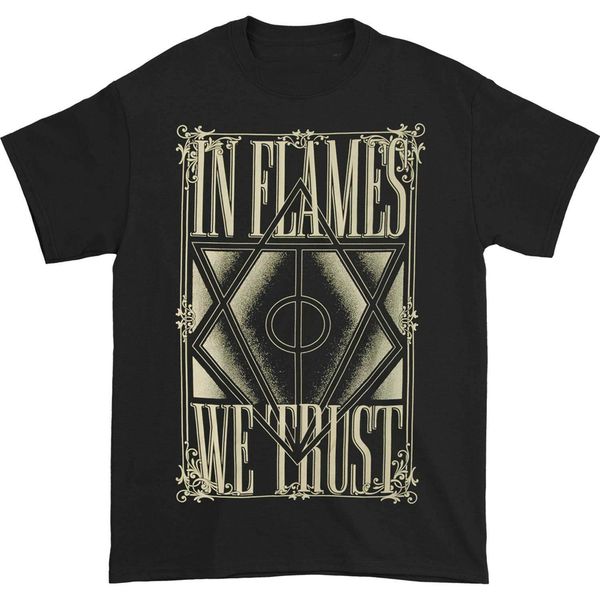 

in flames men's we trust t-shirt small black diy prited tee shirt