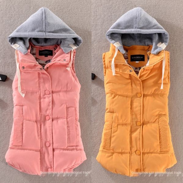 

temperament peach skin hooded extra fat men's down cotton couple waistcoat temperament peach skin hooded extra fat men's down cott, White;black