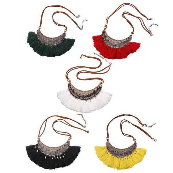 

pendant necklaces woman necklace statement bohemian style tassel decor sweater for women beach summer, Silver