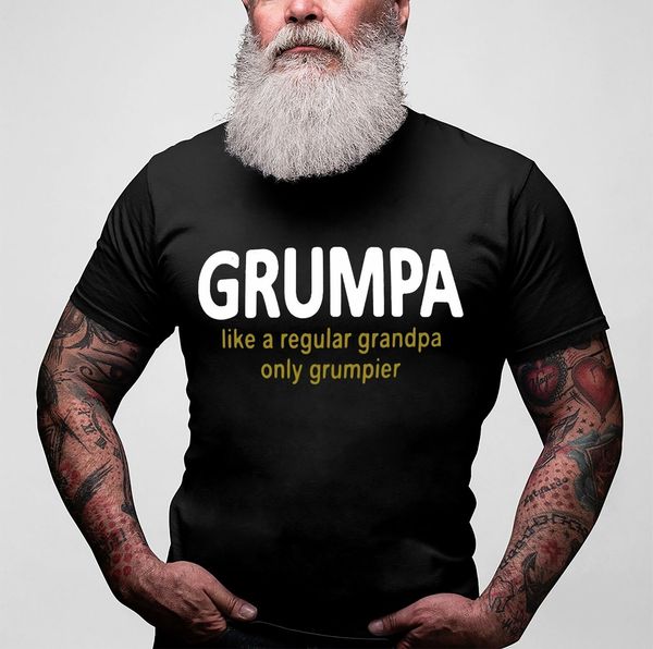 

grumpa like a regular grandpa only grumpier black t shirt fathers day