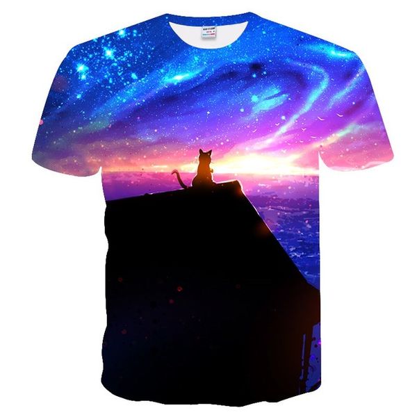 

cats meow star cat cartoon 3d 3d print shirts horror anime oversized men clothing