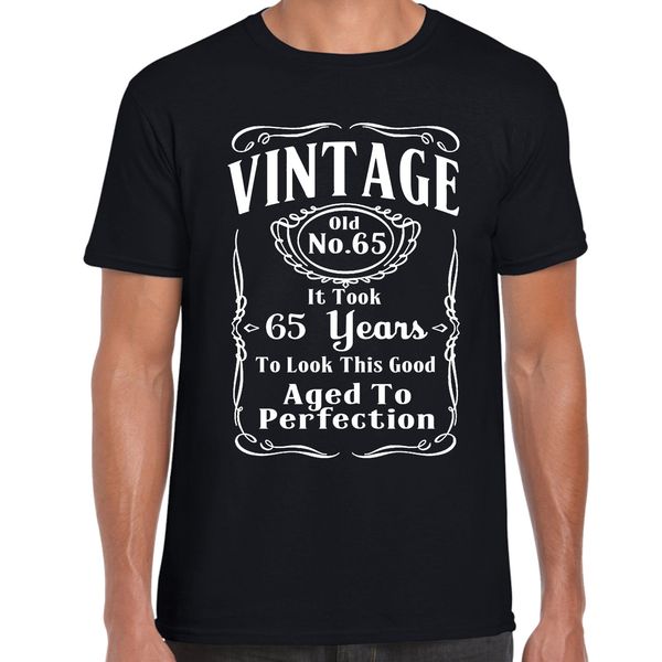 

2019 new fashion men's t-shirt vintage 65th birthday t shirt - funny,gift, 65 years old, retirment