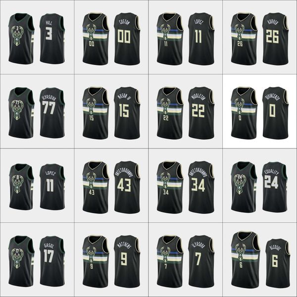 

milwaukee bucks men eric bledsoe khris middleton giannis antetokounmpo kyle korver nba black custom statement jersey