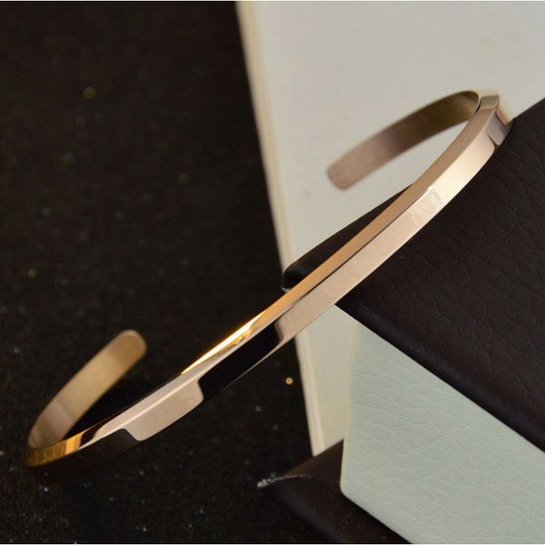 

rose gold bangle fashion wedding jewelry stainless steel bracelets fit dw men women gift, Black