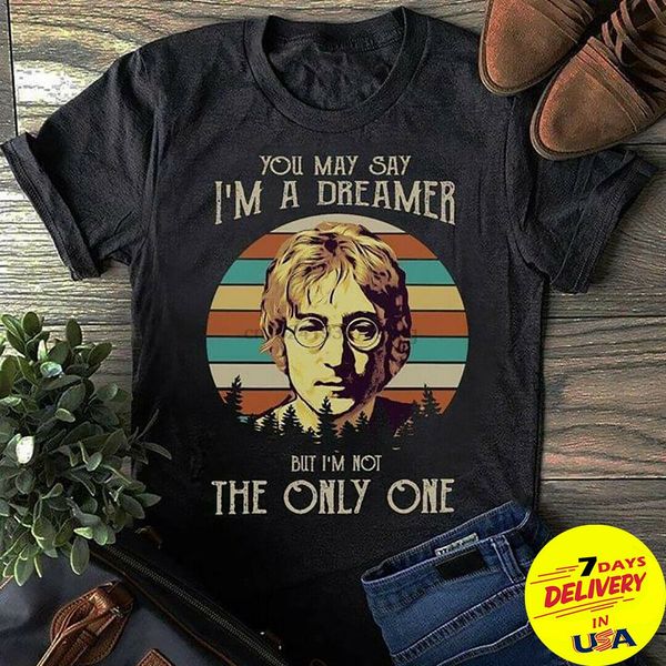 

john lennon you may say im a dreamer black classic men cotton s-2xl t-shirt