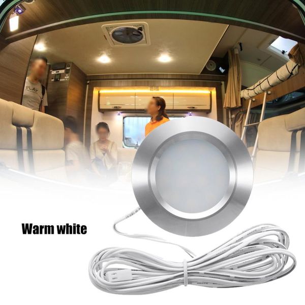 

universal 12led rv ceiling light 12v led light round shape camper interior lighting down ip44 water-resistant with cable