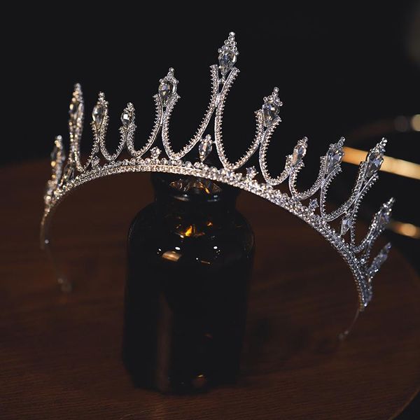 

princess pageant engagement tiaras and crowns crystal rhinestones diadem brides headband wedding accessories bridal hair jewelry, Golden;silver