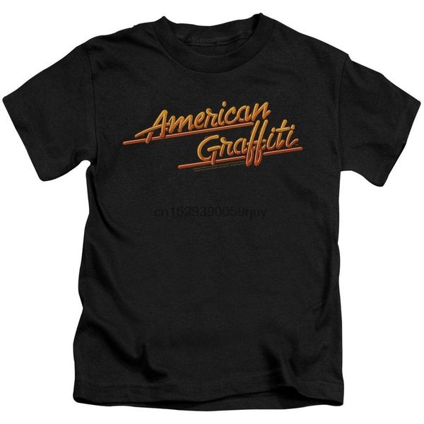 

american graffiti logo youth black shirts