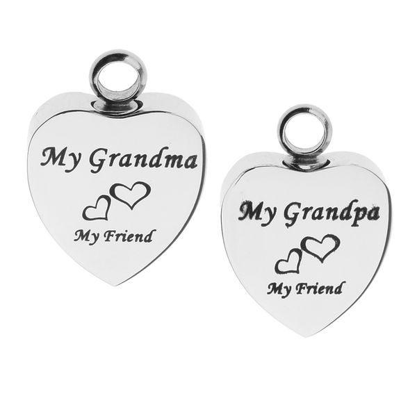 

stainless steel my friend heart urn pendant my grandpa grandpa memorial, Silver