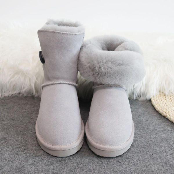 

beautiful 2020 natural fur inside warm winter boots women shoes genuine cowhide leather snow boots shoes women waterproof, Black