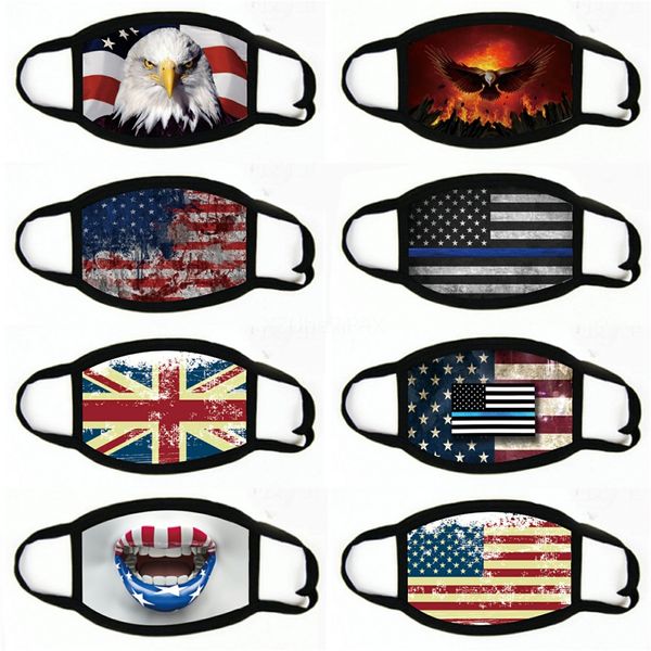 

дизайнер printed маска для лица мода против пыли хлопчатобумажной ткани лица маски flag pattern печать mouth mask3230 # 820, Black