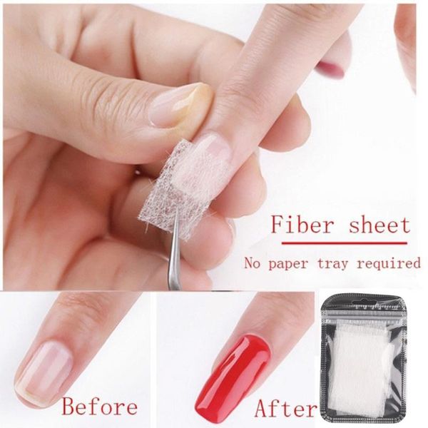 

false nails 10/20pcs professional silk nail art fiberglass white acrylic extension tips forms for uv gel diy building fibernails, Red;gold