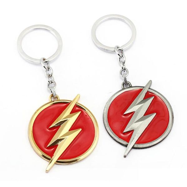 

1 pack flash keychain superhero alloy amulet pendant men women sport style car keychain backpack accessories chaveiro, Silver