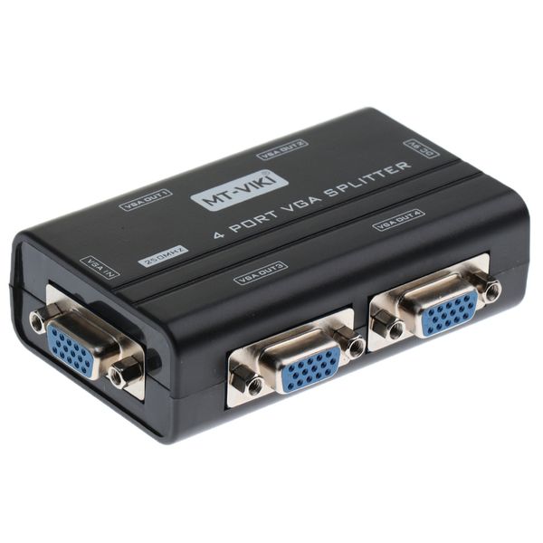 

4 порт vga xga svga video splitter box pc ноутбук к телевизору жк-монитор дисплей