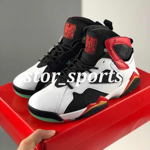 

2020 jumpman 7 7s gc china womens mens basketball shoes white/chile red-black-metallic gold athletic sport designer sneakers us7-13
