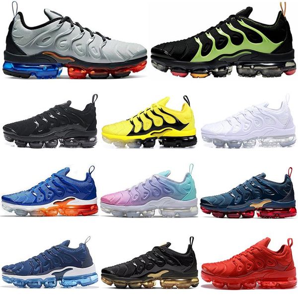 

triple black white tn plus running shoes men women stylist shoes bleached aqua overbranding lemon lime bumblebee grape sport sneakers 5-11
