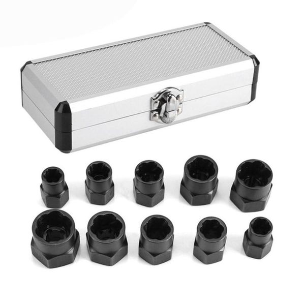 

professional hand tool sets 10pcs/set damaged bolts nuts screws remover extractor removal broken head taps threading kit set tools